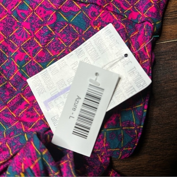 LuLaRoe Pink Paisley Printed Azure Skirt - Picture 3 of 5